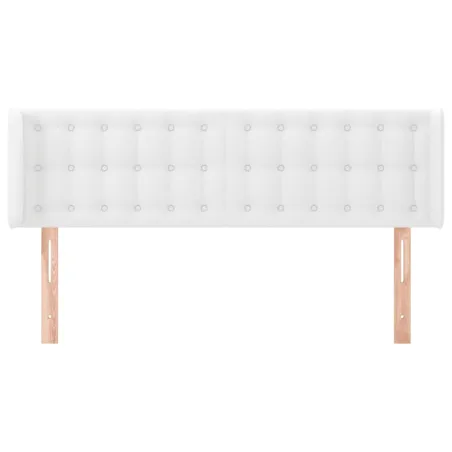 Tête de lit avec oreilles Blanc 147x16x78/88 cm Similicuir