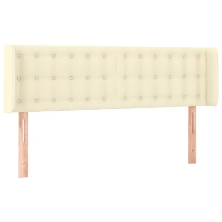 Tête de lit avec oreilles Crème 147x16x78/88 cm Similicuir 2