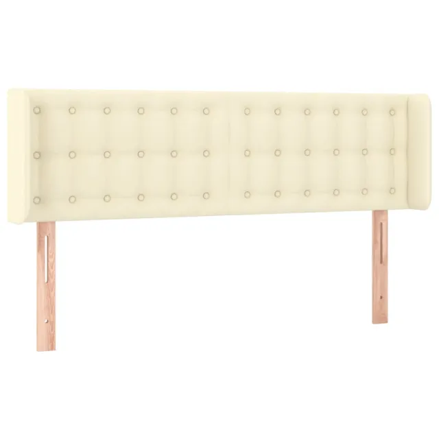Tête de lit avec oreilles Crème 147x16x78/88 cm Similicuir