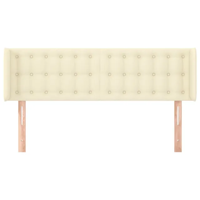 Tête de lit avec oreilles Crème 147x16x78/88 cm Similicuir