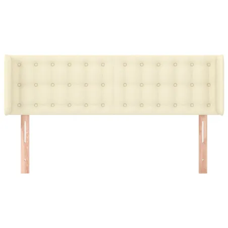 Tête de lit avec oreilles Crème 147x16x78/88 cm Similicuir