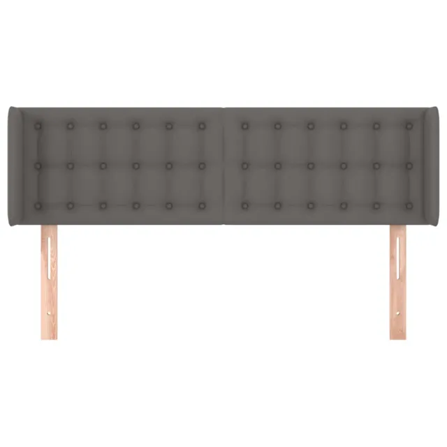 Tête de lit avec oreilles Gris 147x16x78/88 cm Similicuir