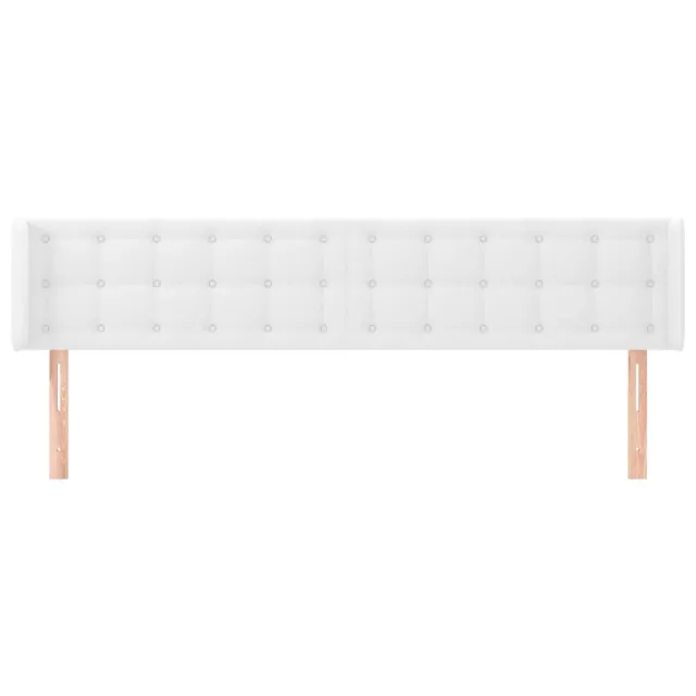 Tête de lit avec oreilles Blanc 163x16x78/88 cm Similicuir