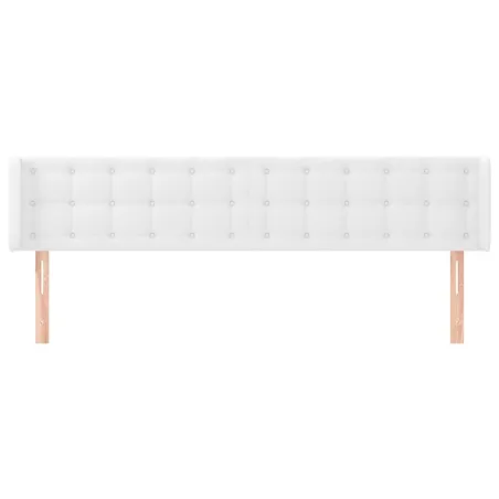 Tête de lit avec oreilles Blanc 163x16x78/88 cm Similicuir