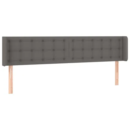 Tête de lit avec oreilles Gris 163x16x78/88 cm Similicuir 2