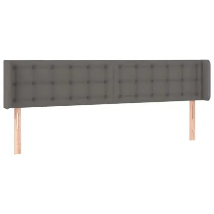 Tête de lit avec oreilles Gris 183x16x78/88 cm Similicuir 2