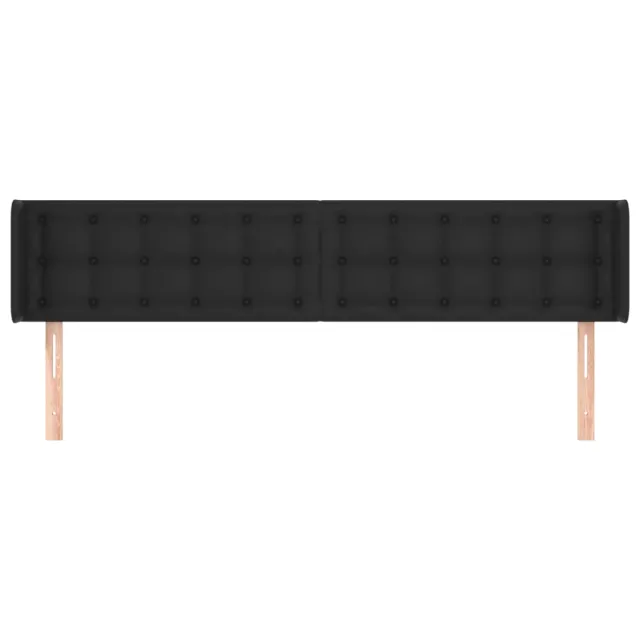 Tête de lit avec oreilles Noir 203x16x78/88 cm Similicuir