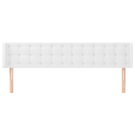 Tête de lit avec oreilles Blanc 203x16x78/88 cm Similicuir