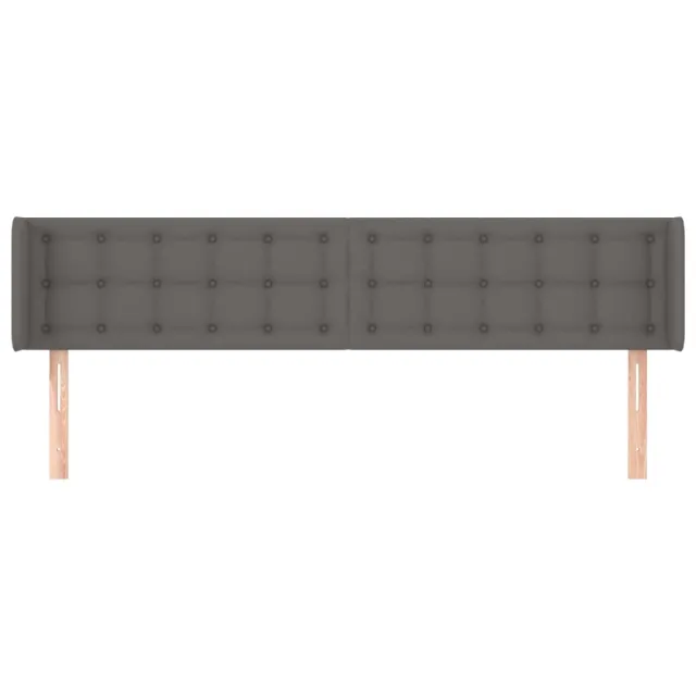 Tête de lit avec oreilles Gris 203x16x78/88 cm Similicuir