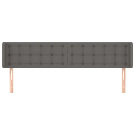 Tête de lit avec oreilles Gris 203x16x78/88 cm Similicuir