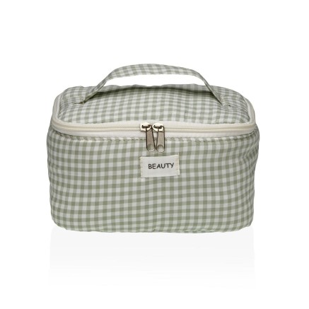 Reise-Toilettentasche Versa Vichy grün Polyester Textil 12 x 12 x 20