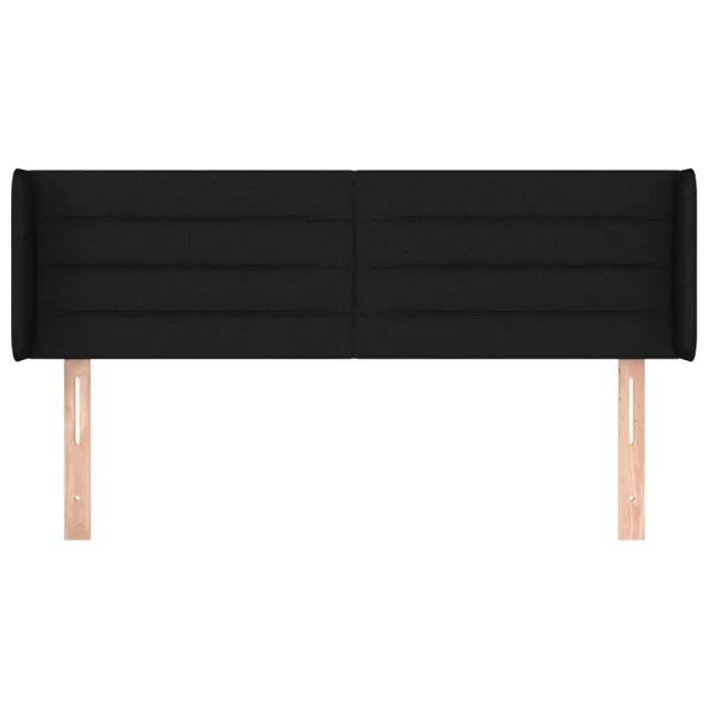 Tête de lit avec oreilles Noir 147x16x78/88 cm Tissu