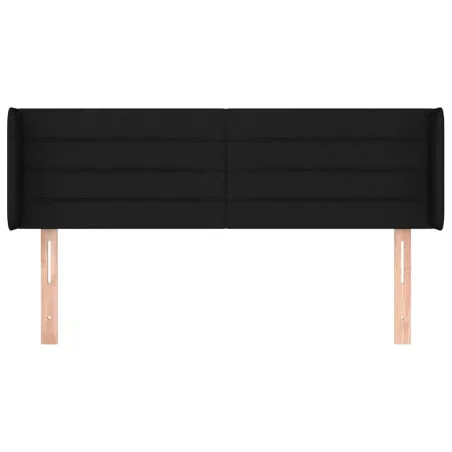 Tête de lit avec oreilles Noir 147x16x78/88 cm Tissu