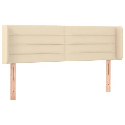 Tête de lit avec oreilles Crème 147x16x78/88 cm Tissu 2