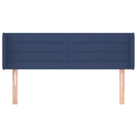 Tête de lit avec oreilles Bleu 147x16x78/88 cm Tissu
