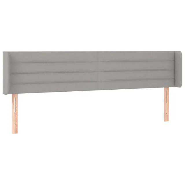 Tête de lit avec oreilles Gris clair 163x16x78/88 cm Tissu
