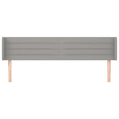 Tête de lit avec oreilles Gris clair 163x16x78/88 cm Tissu