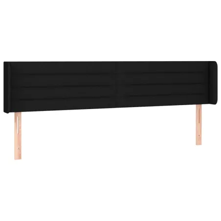 Tête de lit avec oreilles Noir 163x16x78/88 cm Tissu