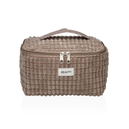Reise-Toilettentasche Versa Corduroy Khaki Polyester Textil 12 x 12 x