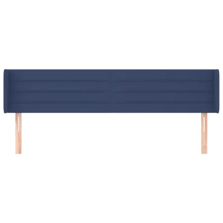 Tête de lit avec oreilles Bleu 163x16x78/88 cm Tissu