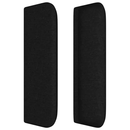 Tête de lit avec oreilles Noir 183x16x78/88 cm Tissu