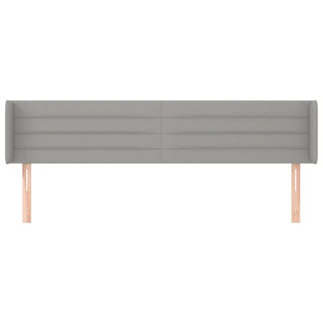 Tête de lit avec oreilles Gris clair 203x16x78/88 cm Tissu