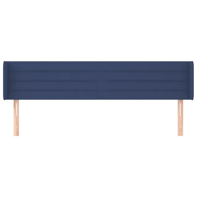 Tête de lit avec oreilles Bleu 203x16x78/88 cm Tissu
