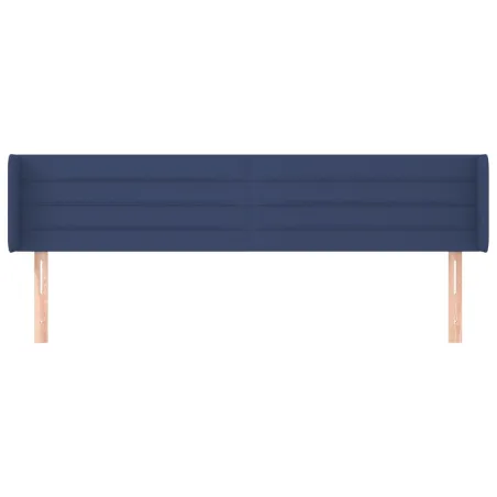 Tête de lit avec oreilles Bleu 203x16x78/88 cm Tissu