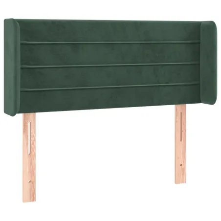 Tête de lit avec oreilles Vert foncé 83x16x78/88 cm Velours