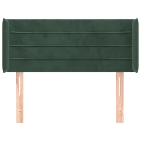 Tête de lit avec oreilles Vert foncé 83x16x78/88 cm Velours