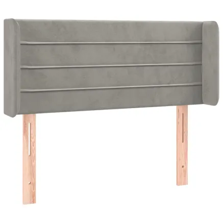 Tête de lit avec oreilles Gris clair 93x16x78/88 cm Velours 2