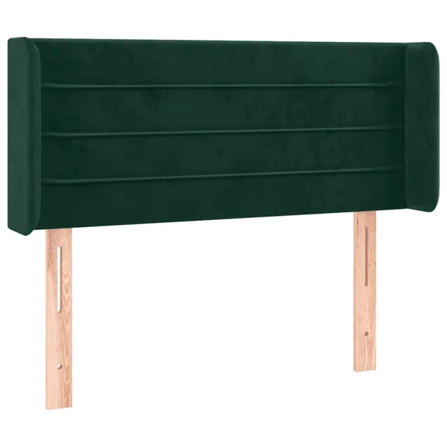 Tête de lit avec oreilles Vert foncé 93x16x78/88 cm Velours