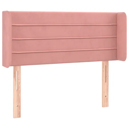 Tête de lit avec oreilles Rose 93x16x78/88 cm Velours