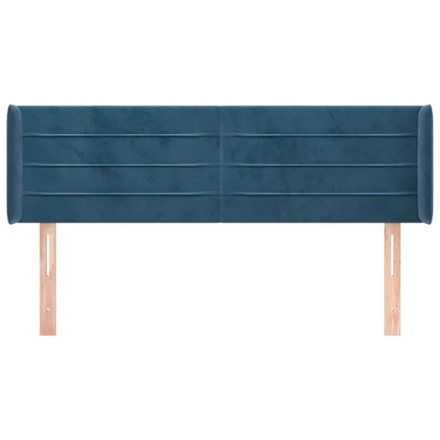 Tête de lit avec oreilles Bleu foncé 147x16x78/88 cm Velours
