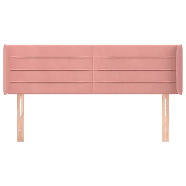 Tête de lit avec oreilles Rose 147x16x78/88 cm Velours