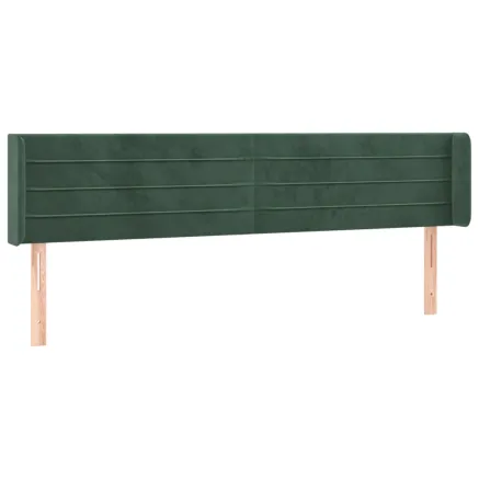Tête de lit avec oreilles Vert foncé 203x16x78/88 cm Velours 2