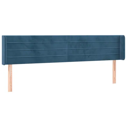 Tête de lit avec oreilles Bleu foncé 203x16x78/88 cm Velours 2