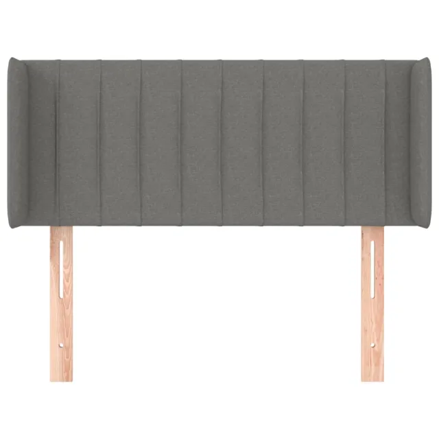 Tête de lit avec oreilles Gris foncé 83x16x78/88 cm Tissu