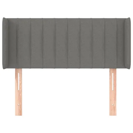Tête de lit avec oreilles Gris foncé 83x16x78/88 cm Tissu