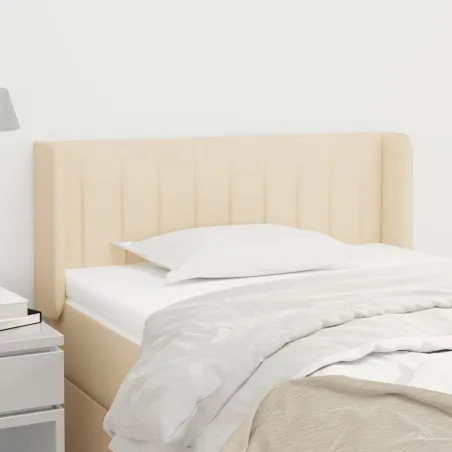 Tête de lit avec oreilles Crème 83x16x78/88 cm Tissu