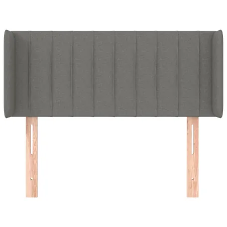 Tête de lit avec oreilles Gris foncé 103x16x78/88 cm Tissu