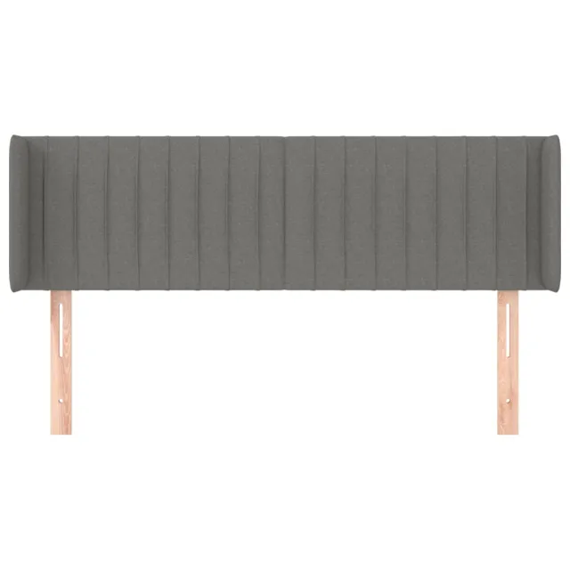 Tête de lit avec oreilles Gris foncé 147x16x78/88 cm Tissu