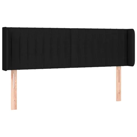 Tête de lit avec oreilles Noir 147x16x78/88 cm Tissu