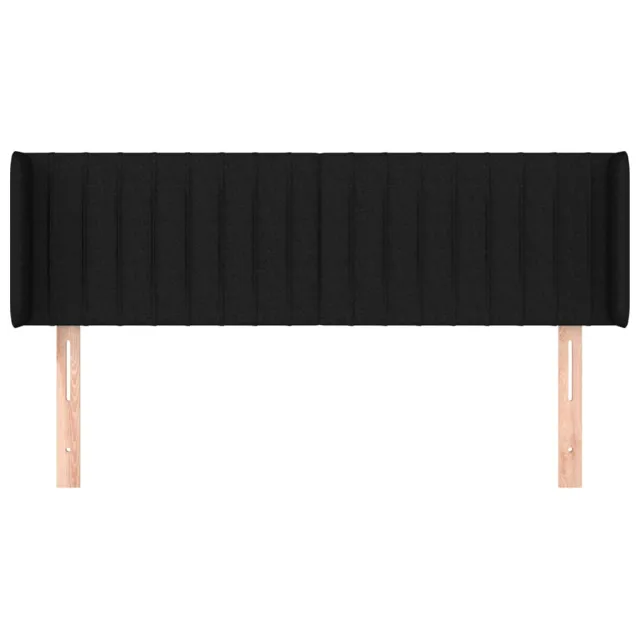 Tête de lit avec oreilles Noir 147x16x78/88 cm Tissu