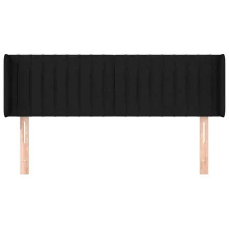 Tête de lit avec oreilles Noir 147x16x78/88 cm Tissu