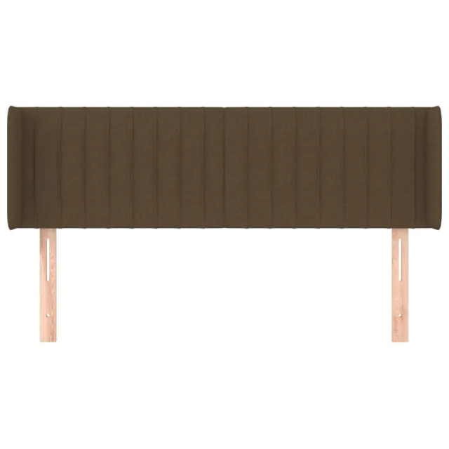 Tête de lit avec oreilles Marron Foncé 147x16x78/88 cm Tissu