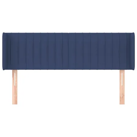 Tête de lit avec oreilles Bleu 147x16x78/88 cm Tissu