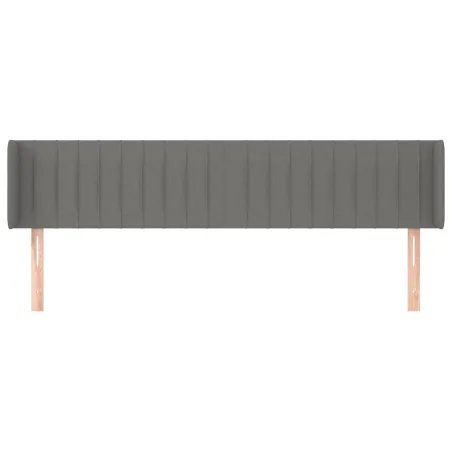 Tête de lit avec oreilles Gris foncé 163x16x78/88 cm Tissu