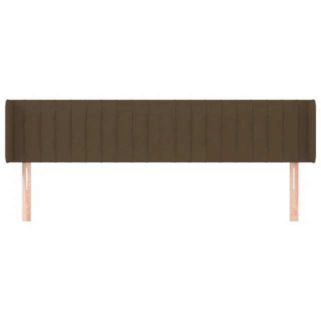 Tête de lit avec oreilles Marron Foncé 163x16x78/88 cm Tissu