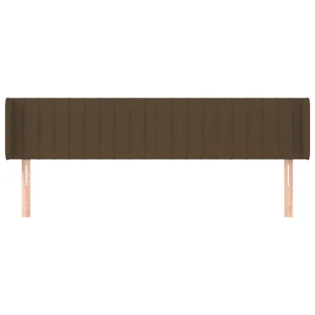 Tête de lit avec oreilles Marron Foncé 163x16x78/88 cm Tissu